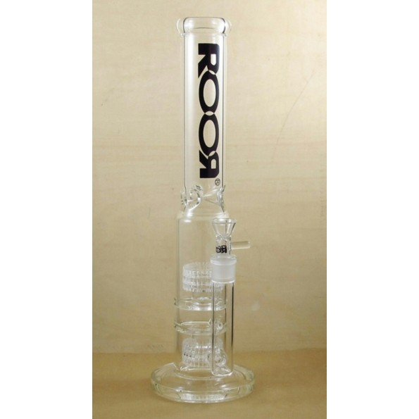 Стеклянный бонг ROOR UFO Double Perc 45cm
