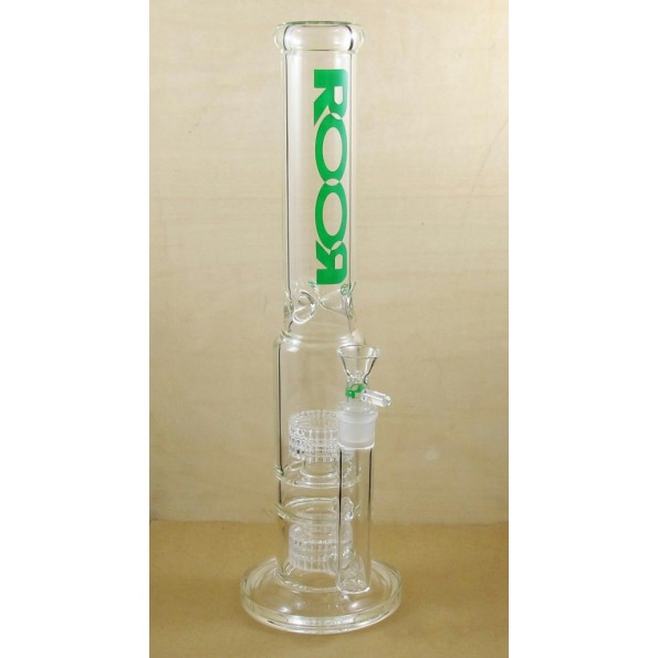Стеклянный бонг ROOR UFO Double Perc 45cm