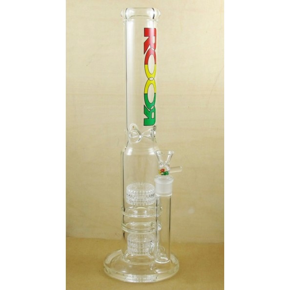 Стеклянный бонг ROOR UFO Double Perc 45cm