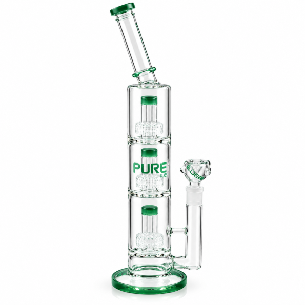 Стеклянный бонг PURE Triple UFO Perc 60см