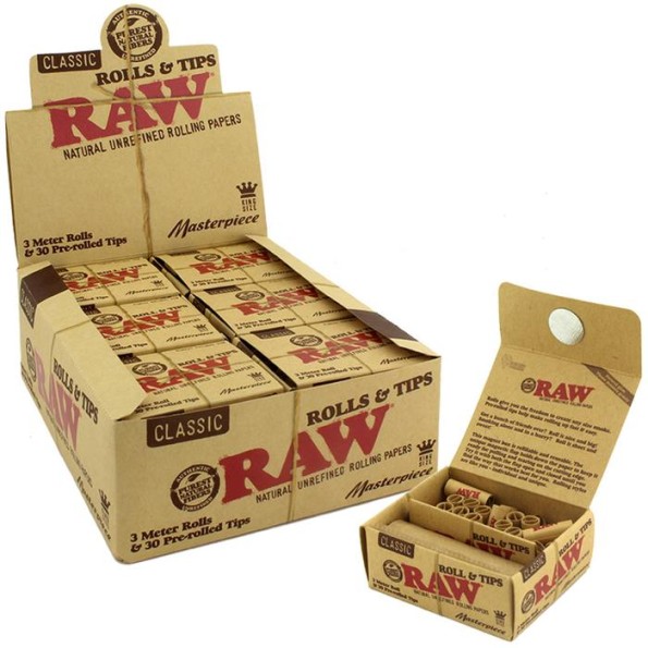 Бумага для самокруток RAW Masterpiece 2в1 (Pre-rolled tips)