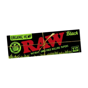 Бумага для самокруток RAW HEMP BLACK 1' 1/4 (77-44мм)