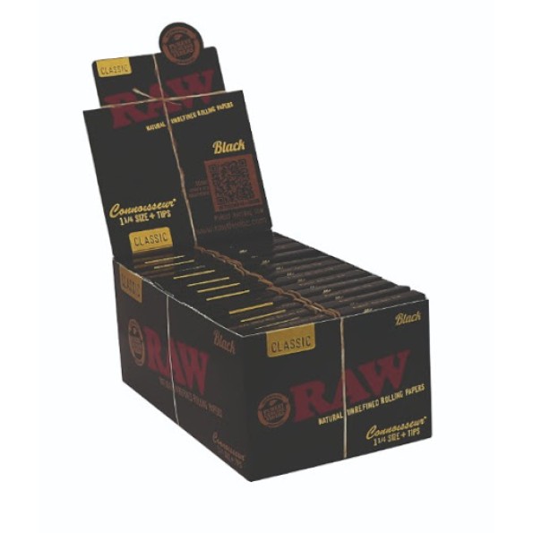 Бумага для самокруток RAW BLACK 1/4 2в1 (77-44мм)